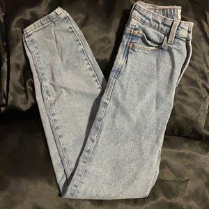 High Wasited Mom Slim Denim Blue Jeans
